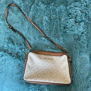 Michael Kors Tan and Cream Crossbody Bag